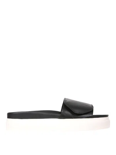 N°21 Slide Sandals With Logo In Black
