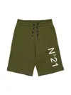 N°21 Logo Shorts In Green