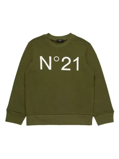 N°21 Kids' Logo Sweatshirt In Green