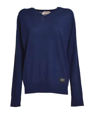 N°21 Long-sleeved Sweater In Blue