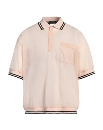 N°21 Man Polo Shirt Blush Size Xl Polyamide, Cotton In Pink
