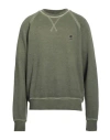 N°21 Man Sweatshirt Military Green Size L Cotton, Elastane