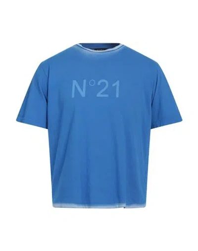 N°21 Man T-shirt Azure Size Xxl Cotton In Blue