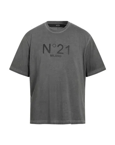 N°21 Man T-shirt Charcoal Size Xl Cotton In Grey