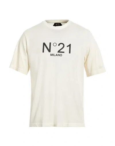 N°21 Man T-shirt Ivory Size Xl Cotton In White