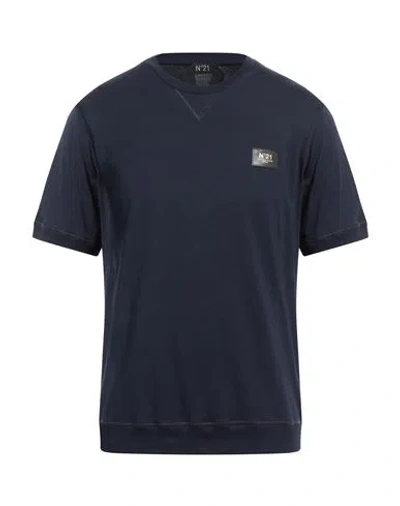 N°21 Man T-shirt Navy Blue Size Xl Cotton, Polyurethane, Polyester