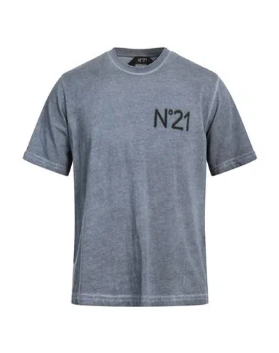 N°21 Man T-shirt Slate Blue Size Xl Cotton