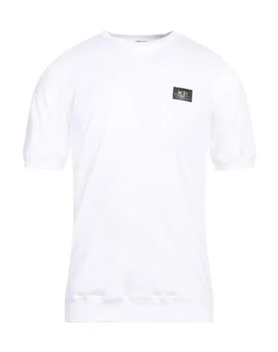 N°21 Man T-shirt White Size M Cotton, Polyurethane, Polyester