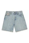 N°21 Marbled-effect Denim Shorts In Blue