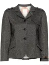 N°21 Notched-collar Cropped Jacket In 灰色