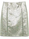 N°21 Metallic-flower-print Midi Skirt In Gold