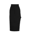 N°21 Mid-rise Zip-up Midi Skirt In Black