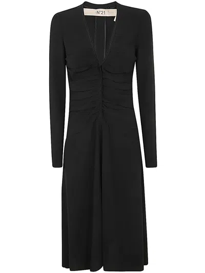 N°21 V-neck Maxi Dress In Black