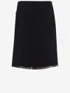 N°21 Midi Skirt With Lace Finish In Navy Scuro