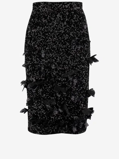 N°21 Midi Skirt With Sequins In Black