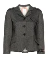 N°21 Notched-collar Cropped Jacket In Black