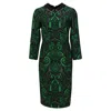 N°21 N 21 Brocade Midi Long Sleeve Dress In Green Polyester In Green
