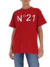 N°21 Relaxed-fit Cotton T-shirt With Contrasting Logo In Red
