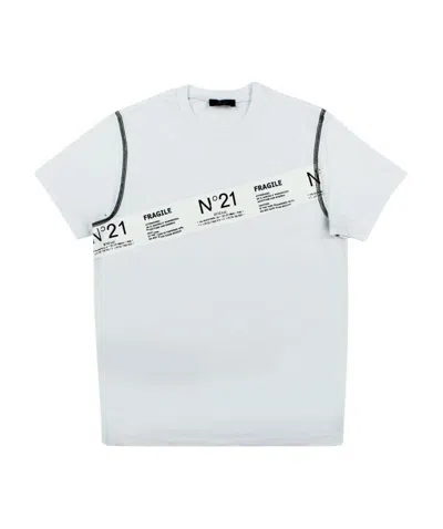 N°21 N 21 T-shirt Teen Bianca In Jersey Di Cotone In White