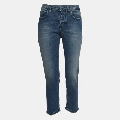 Pre-owned N°21 Nº21 Blue Washed Denim High Rise Jeans M Waist 28"