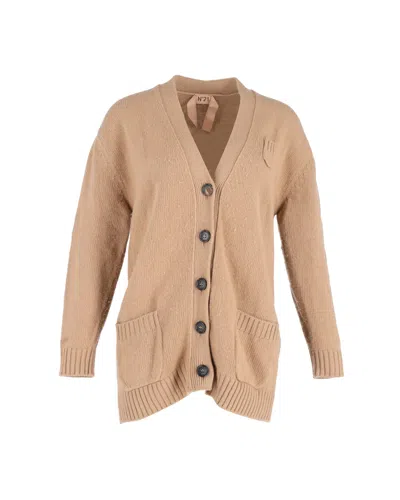 N°21 N21 Clover Cardigan In Light Brown Cotton