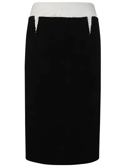 N°21 Crepe Pencil Skirt In Black