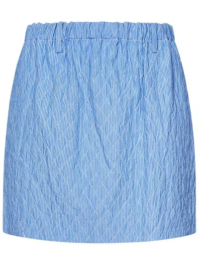 N°21 Diamond Stitched Cropped Skirt In Blue