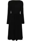 N°21 Woman Midi Dress Black Size 6 Polyamide, Viscose, Wool In Black