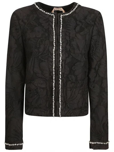 N°21 Embellished Jacket In Black