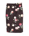 N°21 N.21 Floral Midi Pencil Skirt In Black Print Silk In Black