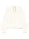N°21 White Pleated Ruffle Sleeve Blouse In White