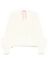 N°21 White Pleated Ruffle Sleeve Blouse In White