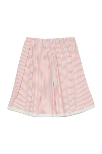N°21 Kids Logo Embroidered Striped Skirt In Multi