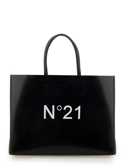 N°21 Logo Printed Tote Bag In Black