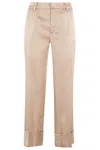 N°21 Zipper Flanged Casual Pants In Neutrals