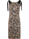N°21 Fitted Evening Dress With Floral Sequin Pattern In Multi