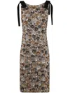 N°21 Fitted Evening Dress With Floral Sequin Pattern In Multi