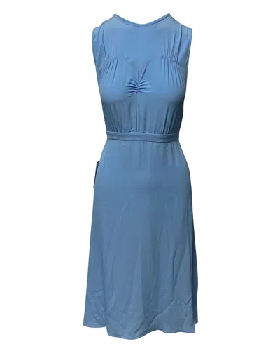 N°21 Midi Dress With Large Back Ribbon In Blue Acetate