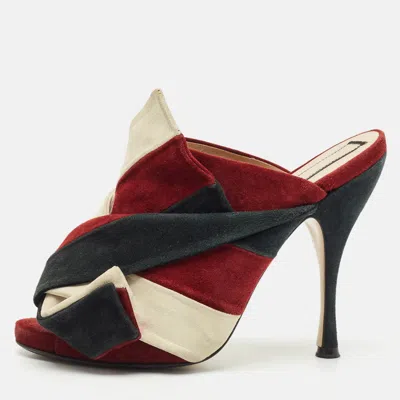 Pre-owned N°21 Multicolor Suede Ronny Pleated Mules Size 39