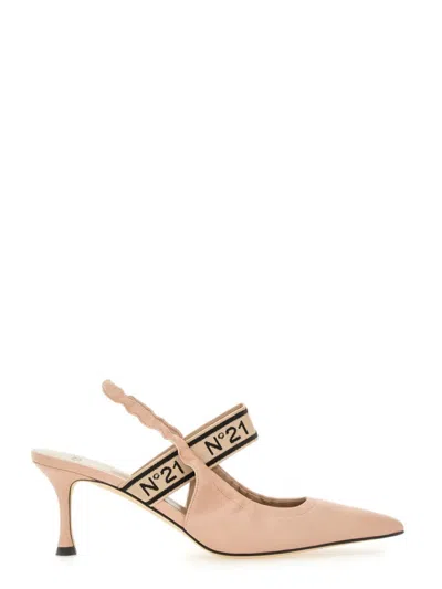 N°21 Pointed Toe Slingback Shoes In Neutrals