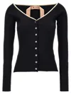 N°21 Woman Cardigan Black Size 6 Viscose, Polyamide