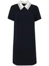 N°21 Shirt Neck Mini Dress In Blue