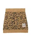 N°21 Leopard-pattern Knitted Miniskirt In Brown