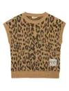 N°21 Leopard Jacquard Vest In Brown
