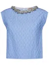 N°21 N21 Embellished Sleeveless Top In Blue