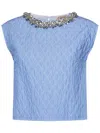 N°21 N21 Embellished Sleeveless Top In Blue