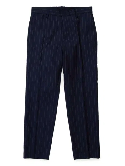 N°21 Kids' Pinstripe Straight-leg Tailored Trousers In Blue