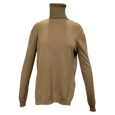 N°21 N21 Turtleneck Long Sleeve Sweater In Brown Wool