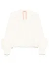 N°21 White Pleated Ruffle Sleeve Blouse In White