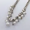 N°21 NECKLACE FAKE PEARL SILVER